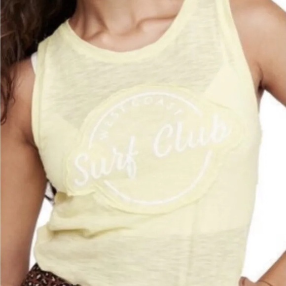Free People Martine Tank Graphic T-Shirt Cutout Burnout Size Small - Picture 2 of 8
